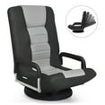 thumbnail image 3 of Resenkos Floor Chair, Sofa Chair, Floor Seat,360-Degree Swivel Gaming Floor Chair with Foldable Adjustable Backrest-Gray, 3 of 8
