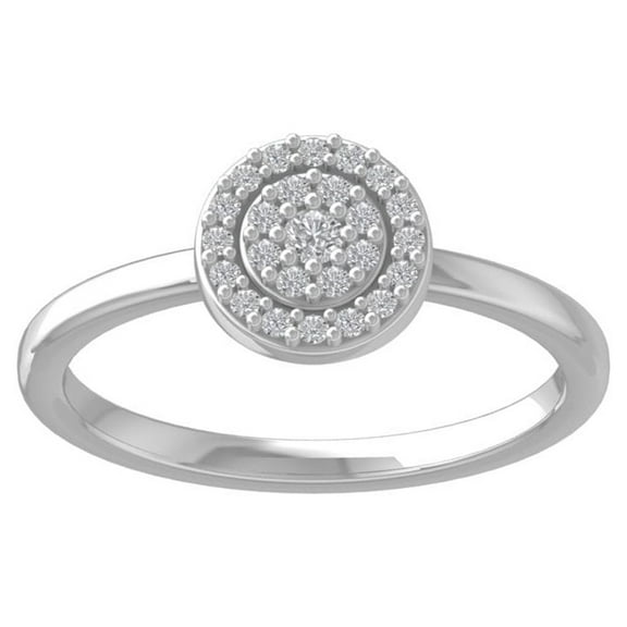 ARAIYA FINE JEWELRY 10K White Gold Round Lab Grown Diamond Engagement Ring (1/5 cttw, VS Clarity, D-E Color) Size 6