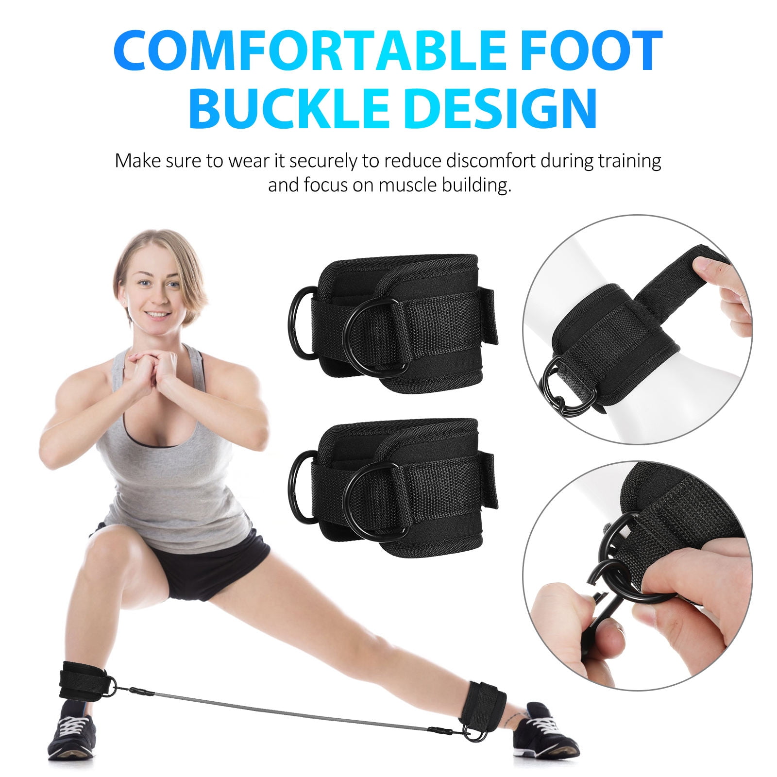 ETHZZLE Adjustable Ankle Weights with Resistance Bands Set for Leg, Glute, and Full Body Workout Training