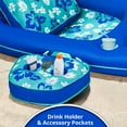thumbnail image 6 of Aqua Leisure Campania Convertible 2 in 1 Pool Float Lounge/Caddy, Teal Hibiscus, 6 of 6