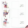 thumbnail image 3 of 20 Merry Christmas Cards Assorted (10 Designs, 2 Each) - Funky Rainbow Reindeer (4" x 5.12") AM7377XSG-B2x10, 3 of 6