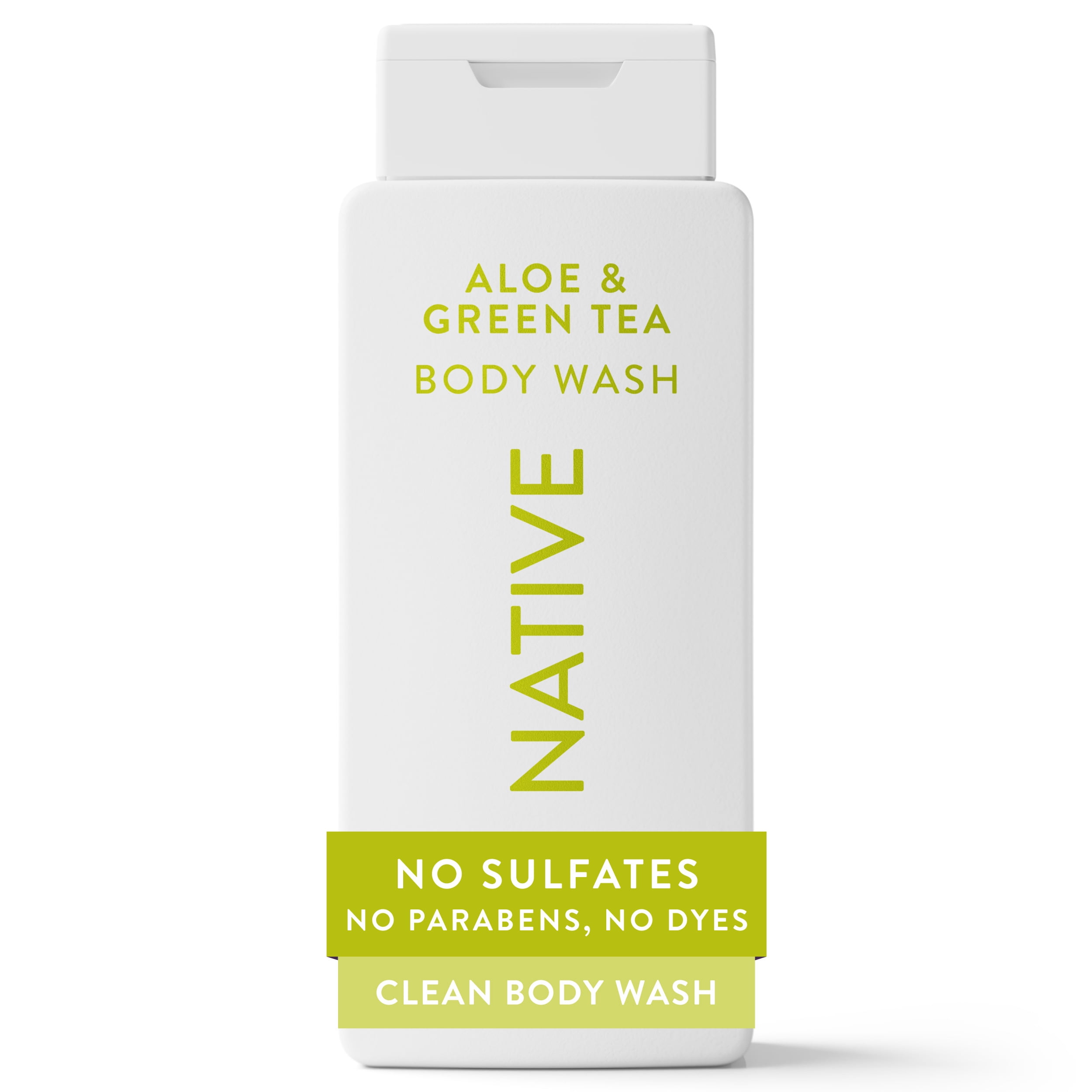 (6 pack) Native Body Wash, Aloe & Green Tea, Sulfate Free, for Women & Men, 18 fl oz