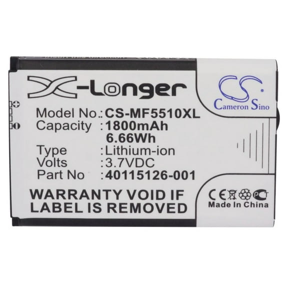 1800mAh 40115126-001 Battery for Novatel Wireless MiFi 5510, MiFi 5510L, MiFi5510, MiFi5510L