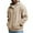 Beige, variant on Men's Waffle Texture Full Zip Hoodie With Kangaroo Pocket Casual Long Sleeve Top for Spring Fall Winter Daily Occasions
