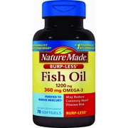 (2 pack) (2 Pack) Nature Made Burp-Less Fish Oil 1200mg, 70ct
