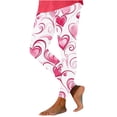 thumbnail image 3 of Feancey Valentine Leggings for Women Love Heart Graphic Cute Yoga Pants High Waisted Stretchy Workout Tights Gym Athletic Fitness Skinny Pants Multicolor XXL, 3 of 7