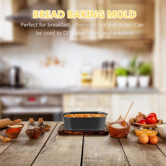 USHOBE Non-stick Cake Mold Oval Bread Toast Baking Pan Black Aluminum Alloy