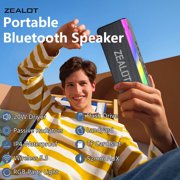 ZEALOT S72, Waterproof Portable Bluetooth Speaker, Enhanced Bass, 12h Battery, IPX6 Rated Dustproof Shockproof Rustproof, Detachable Strap, Black