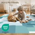 thumbnail image 4 of ODIKA 4'x6' Blue Teal Abstract Geometric Rounded Forms Washable Area Rug Modern Overlapping Shapes Minimalist Scandinavian Pet Friendly, Non-Shedding for Bedroom, Reading Nook, 4 of 7