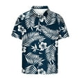 thumbnail image 2 of ALLLIST Hawaiian Men's Shirts Collared Big And Tall Short Sleeve Button Down Shirts Blue Casual Mens Clothes, 2 of 5
