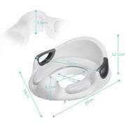 Potty Trainer Toilet Seat for Kids - Adjustable Security Levers, Cushioned Handles & Backrest, Anti-Slip - Blue