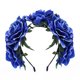 thumbnail image 1 of Zhuge Corona de flores mexicanas Tocado del Día de los Muertos Diadema floral hawaiana (azul), 1 of 5