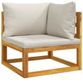 thumbnail image 3 of vidaXL 8 Piece Patio Lounge Set with Light Gray Cushions Solid Wood, 3 of 9