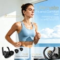 thumbnail image 6 of Wireless Noise Cancelling Earbuds Bluetooth for iphone Android, Over Ear Buds with ENC Mics, Deep Bass 40Hrs Playtime IPX7 Waterproof Headphones for Sport, Black, 6 of 7