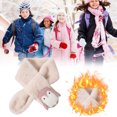 thumbnail image 4 of Hwmodou Kids Winter Warm Scarf 2022 Cute Imitation Rabbit Childrens Scarf Autumn Cartoon Penguin Christmas Scarf Cute Fuzzy Scarves, 4 of 7
