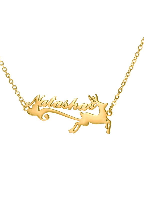 Name Customized Necklaces Stainless Steel Deer Personalized Name Necklace for Women Customized Gift