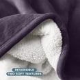 thumbnail image 6 of Bare Home Plush Sherpa Bed Blanket - Fluffy & Soft - Reversible - Lightweight - King, Eggplant, 6 of 10