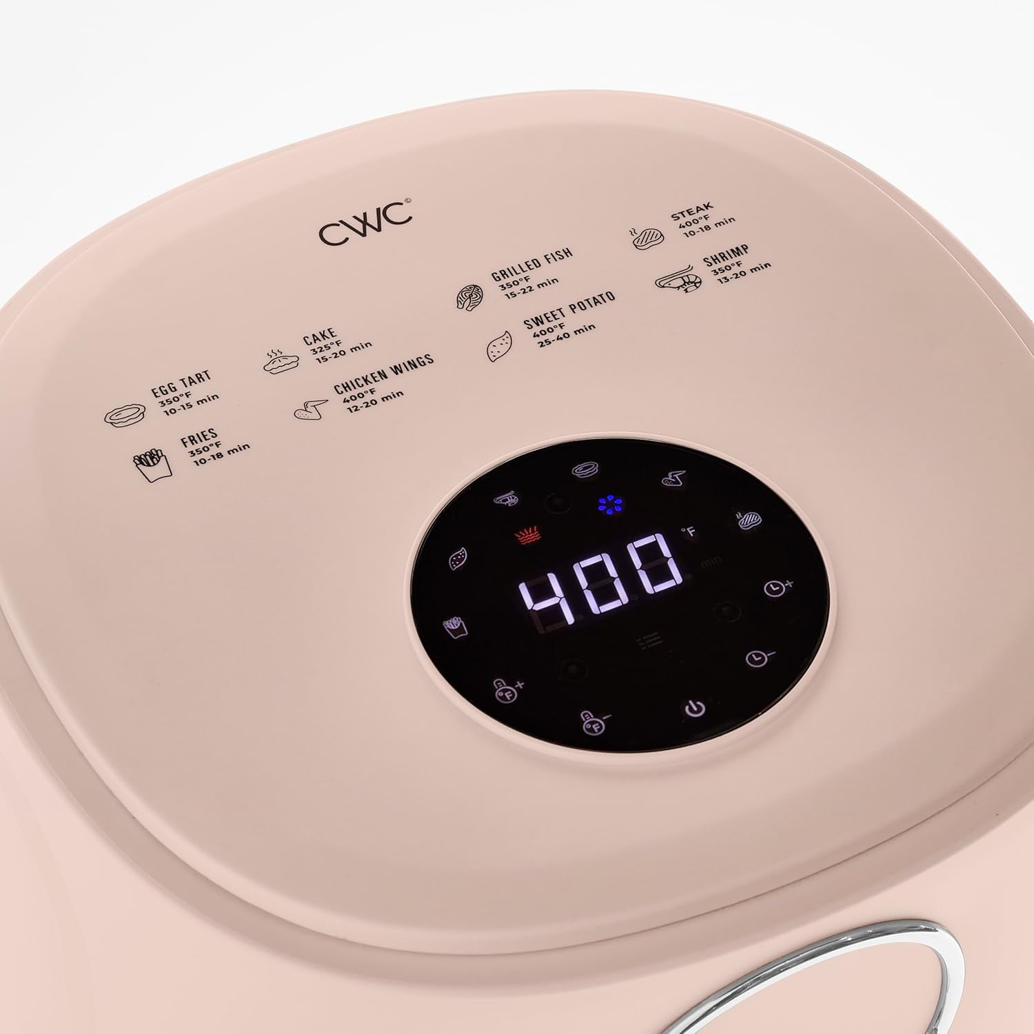 COOK WITH COLOR Air Fryer, 4Qt Glass Air Fryer, Stylish Kitchen Appliance, Blush
