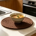 thumbnail image 4 of Round Woven Placemats Set of 8 Heat Resistant Placemats 4 Inches Farmhouse Cotton Rope Place Mats for Dining Tables Trivets for Hot Dishes, 4 of 5