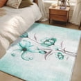 thumbnail image 5 of Turquoise Flowers Large Area Rugs for Bedroom Living Room, Soft Non Slip Carpet Bedside Rug, Farmhouse Gradient Floral Plants Rectangular Floor Cover Kitchen Accent Rug 4'x6' for Dining Room/Office, 5 of 9