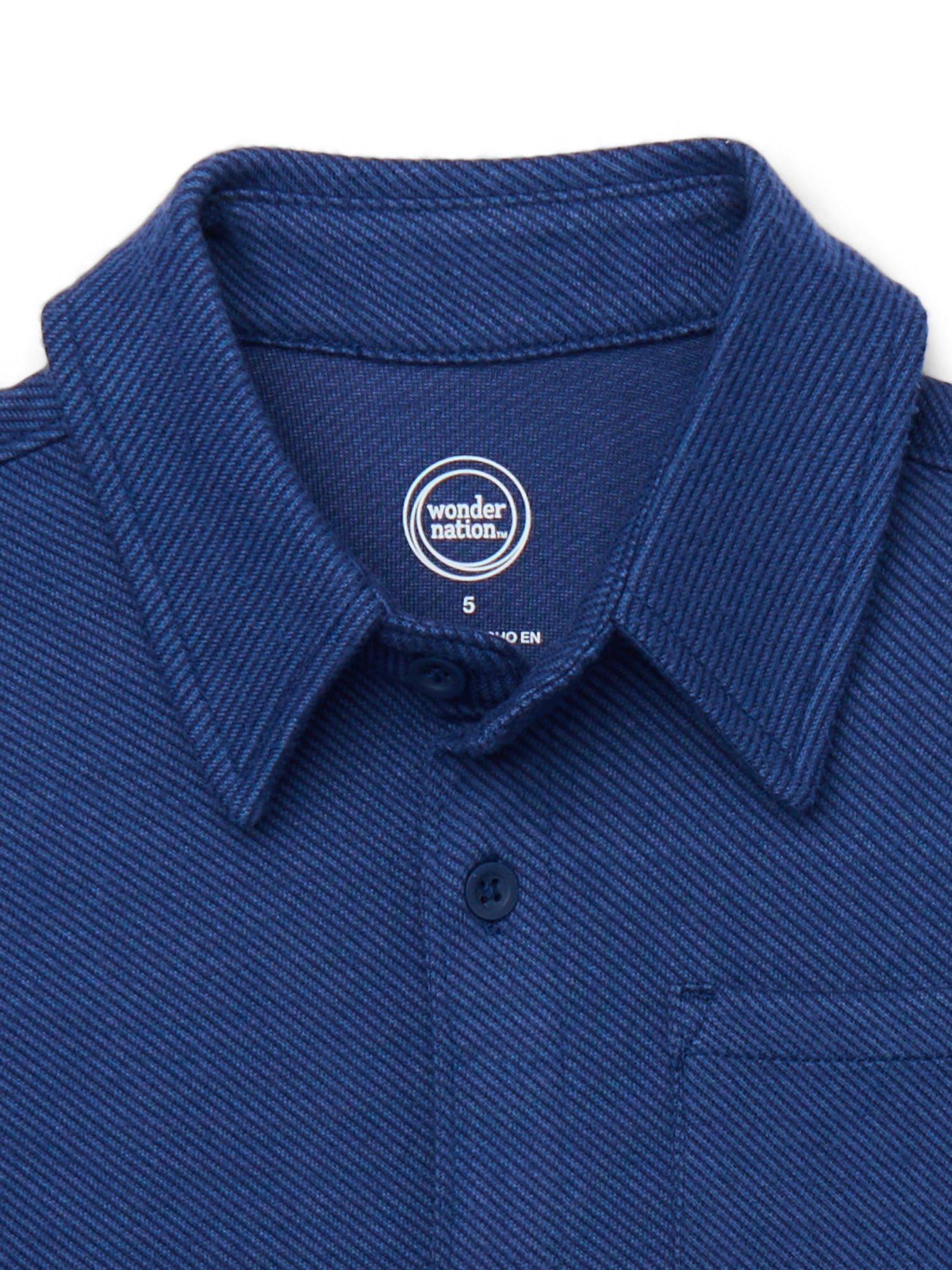 Wonder Nation Little Boys' Long Sleeve Button-down Shirt, Sizes 4-10