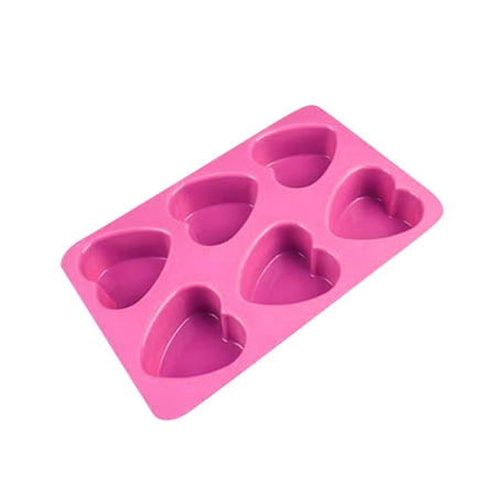 

Hanyhaptsilicone 6 Cavity Heart Mould Diy Chocolate Cupcake Cake Ice Cube Love Shapes (Pink)