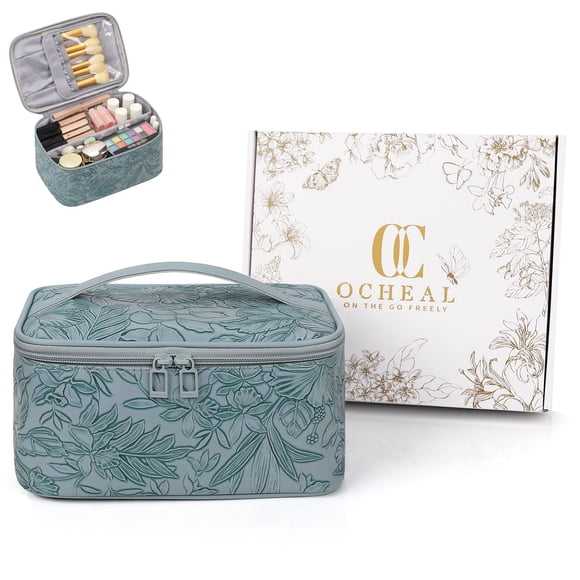 Bolsa de maquillaje OCHEAL de gran capacidad impermeable con ranura para brochas