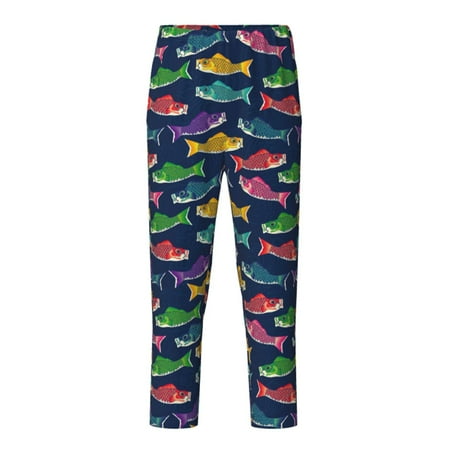Fuzoiu Colorful Carp Streamer 1 Print Teenagers Pajama Pants Lounge Pants with 2 Pockets Elastic Waist Kids Sleep Bottoms Comfy Sleepwear PJ Bottoms for Kids-XS(5-6)