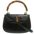 thumbnail image 1 of Pre-Owned Gucci Bamboo 000 2046 0188 Leather Black Handbag 1373GUCCI (Good), 1 of 11
