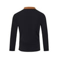 thumbnail image 5 of Long Sleeve Men V Neck T Shirts Men Patchwork Long Sleeve Tops Regular Fit Lightweight Breathable Vintager Fall Winter Hiking Sport Tees, 5 of 6