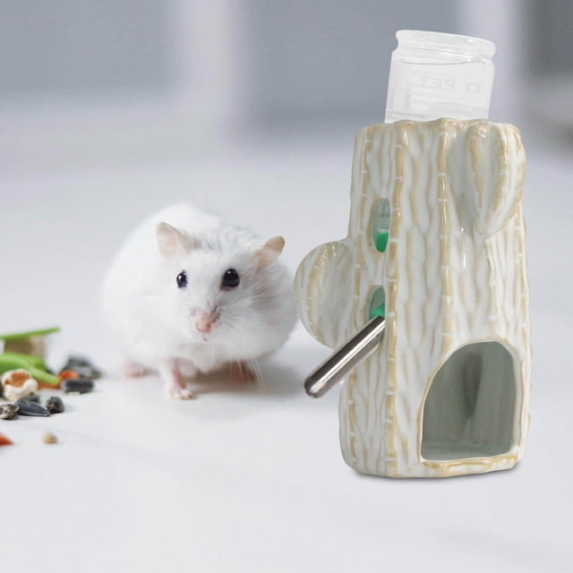 pitrice Hamster Cage Drinking Water Bottle Pet Automatic Drinking Bottles for Rabbit White