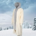 thumbnail image 6 of Milageto Women's Winter Coats Button Down Coats Autumn Lady Lapel Fuzzy Fleece Jacket Beige XL, 6 of 8