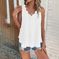 thumbnail image 7 of Yubnlvae White Casual Solid Color Scallop V Neck Women's Vest Comfortable And Breathable V Neck Women's T Shirt, 4Xl, 7 of 7
