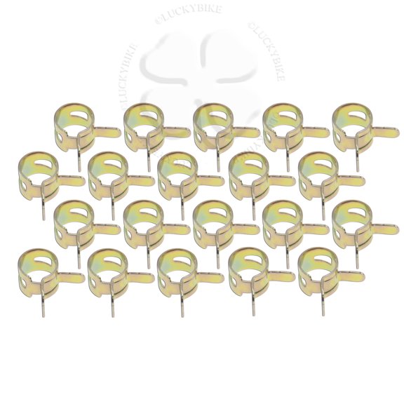 20x Hose Clamp Pack Kit 8mm Fastener Tube Line Pinch Clip Vacuum Spring