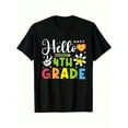 thumbnail image 1 of Back To School Hello Third Grade Boys' T-Shirt - Soft 100% Cotton, Round Neck, Short Sleeve, Black With Colorful School-Themed Graphics, ideal For Summer outdoor Play and everyday Fun, 1 of 6
