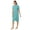 Amazonite Aqua, variant on Short Sleeve Zip Front Robe with pockets, Women's Sizes XS-5X