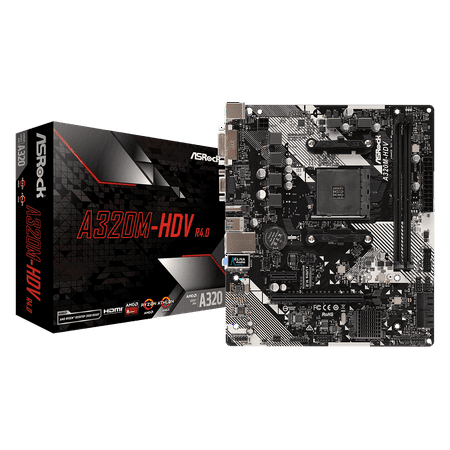 ASRock A320M-HDV R4.0 AM4 AMD Promontory A320 SATA 6Gb/s USB 3.1 HDMI Micro ATX AMD