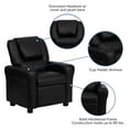 thumbnail image 5 of Flash Furniture Vana Contemporary Black LeatherSoft Kids Recliner with Cup Holder and Headrest, 5 of 14