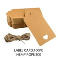 thumbnail image 5 of 100 Kraft Paper Label Cards, 100 Hemp Ropes Clearance! 100Pcs /Set Kraft Paper Tags Tags With String Gift Tags for Wedding Bridal Shower Gift Tags/Kraft Tags With Cut Strings for Gifts Crafts &, 5 of 9