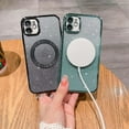 thumbnail image 6 of Compatible with iPhone 11 Magnetic Gardient Glitter Case, Plating Bling Cute Case with MagSafe for Women Girls Full Camera Protector Back Cover for iPhone 11 6.1'' Black, 6 of 11