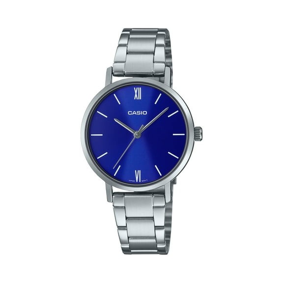 Casio Women’s Blue Dial Stainless Steel Bracelet Watch - Casio LTP‑VT02D‑2AUDF