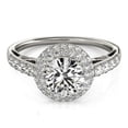 thumbnail image 2 of 14k White Gold Halo Diamond Engmt Pave Shank Ring 1 1/2 cttw Size 4.5, 2 of 2