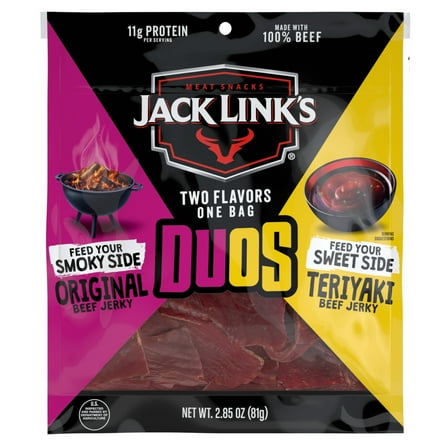 Jack Link's DUOS Original and Teriyaki Beef Jerky, 2.85oz