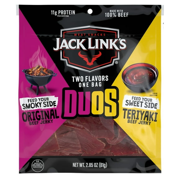 2.85oz Jack Link's Duos Original and Teriyaki Beef Jerky 1/1 Count
