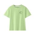 thumbnail image 5 of EGNMCR Father's Day Clearance Toddler Boy Girl Shirts Baby Boys Girl Comfortable Solid Color Father's Day Print Short Sleeve Cotton T-shirt Top-Green-100 - Spring/Summer Savings Clearance, 5 of 6
