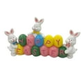 thumbnail image 2 of Easter Bunny Holding Eggs and Happy Desktop Decorations, Resin Easter Bunny Rabbits Figurine Tabletop Centerpiece for Spring Decor Easter Home Office Party Decor, 2 of 2