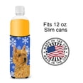 thumbnail image 4 of Norwich Terrier Winter Snowflakes Holiday Ultra Hugger for slim cans, 4 of 6