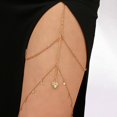 thumbnail image 1 of Verano Oro Metal Corazón Colgante Pierna Cadena Estiramiento Simple Borla Estrellas Muslo Cadena Bikini Luna Cuerpo Muslo Cadena Joyería Para Mujeres (corazón-oro), 1 of 5