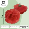 thumbnail image 5 of Bright Creations Red Flowers for Centerpieces - 50 Count, 3-Inch Stemless Silk Flower Heads, Red - Bulk Faux & Artificial Roses for Decoration - DIY Crafts & Wedding Decor, 5 of 10
