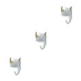 thumbnail image 2 of Decodeary Resin Key Hook Durable And Functional Addition To Home Resin Elephant Head Animal Wall Mounted Hook Animal Head Key Hook White gold (rhino) 3Set, 2 of 6